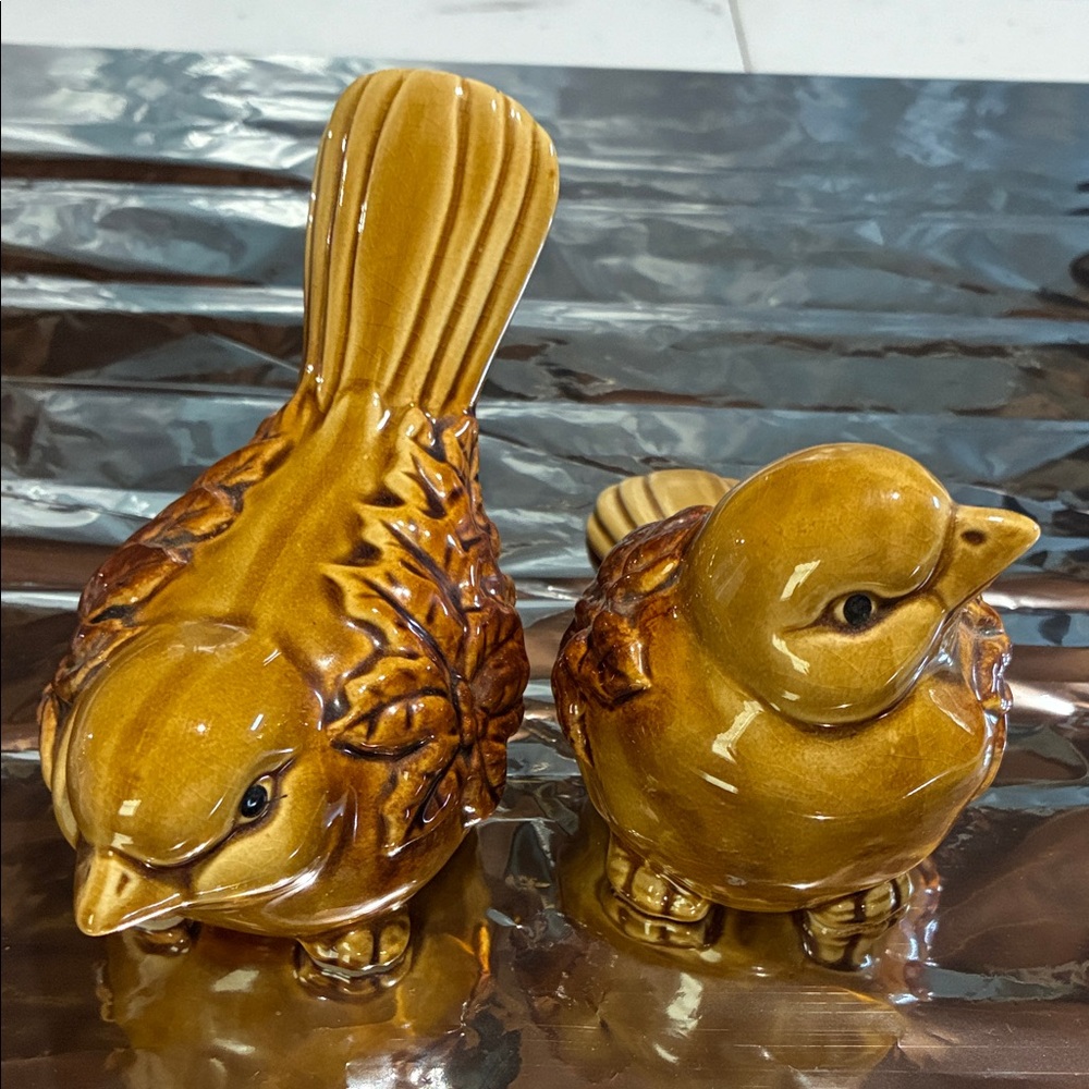 Vintage Ceramic Bird Figurine Pair